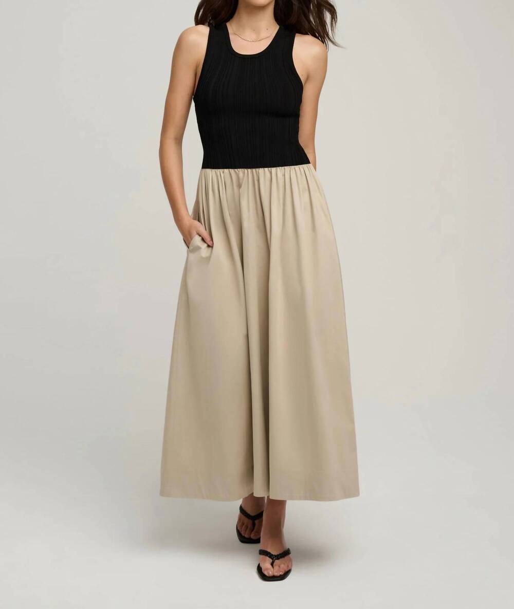 NEW FAVORITE DAUGHTER lennon tank-style dress in black khaki